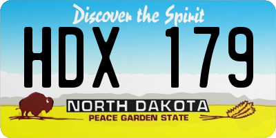 ND license plate HDX179