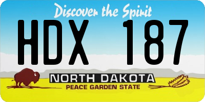 ND license plate HDX187