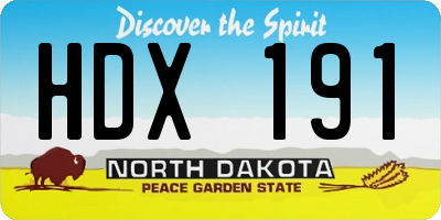 ND license plate HDX191