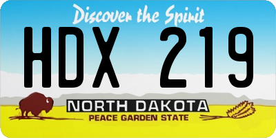 ND license plate HDX219