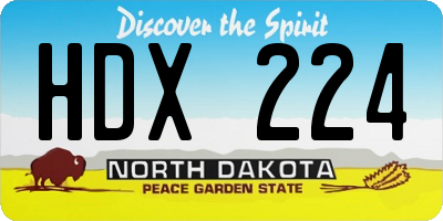 ND license plate HDX224
