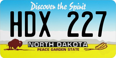 ND license plate HDX227