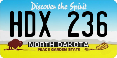 ND license plate HDX236