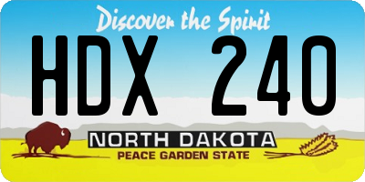 ND license plate HDX240