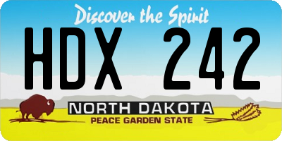 ND license plate HDX242