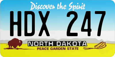 ND license plate HDX247