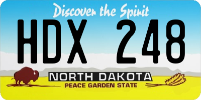 ND license plate HDX248