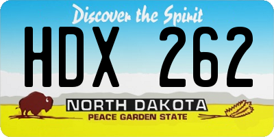 ND license plate HDX262