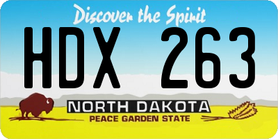 ND license plate HDX263