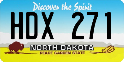 ND license plate HDX271