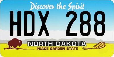 ND license plate HDX288