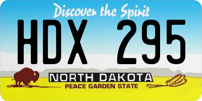 ND license plate HDX295