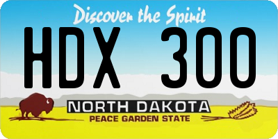 ND license plate HDX300