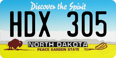ND license plate HDX305