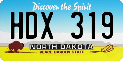 ND license plate HDX319