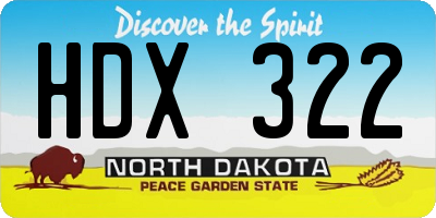 ND license plate HDX322