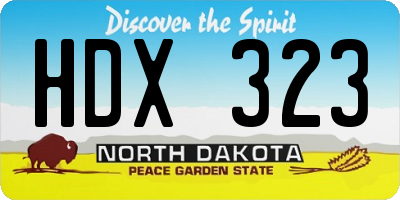 ND license plate HDX323