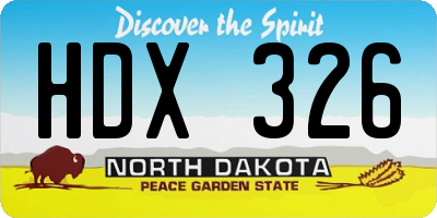 ND license plate HDX326