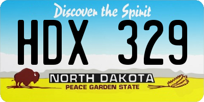 ND license plate HDX329