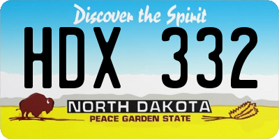 ND license plate HDX332