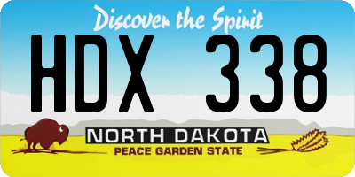 ND license plate HDX338