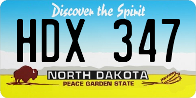 ND license plate HDX347