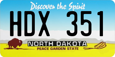 ND license plate HDX351