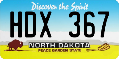 ND license plate HDX367
