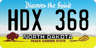 ND license plate HDX368