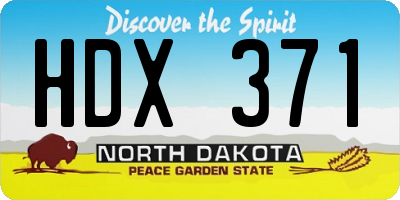 ND license plate HDX371