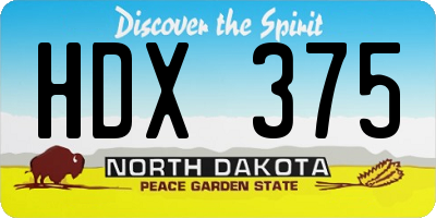 ND license plate HDX375