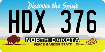 ND license plate HDX376