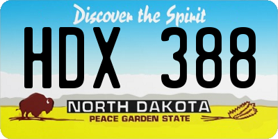ND license plate HDX388