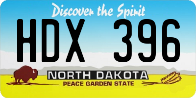 ND license plate HDX396