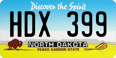 ND license plate HDX399