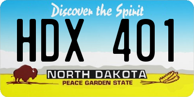 ND license plate HDX401