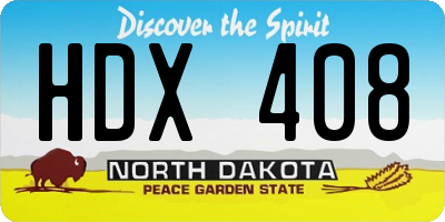 ND license plate HDX408