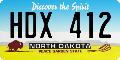 ND license plate HDX412