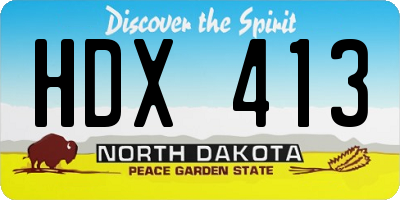 ND license plate HDX413