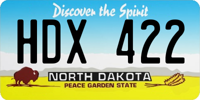 ND license plate HDX422