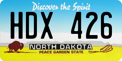 ND license plate HDX426