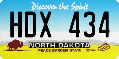 ND license plate HDX434