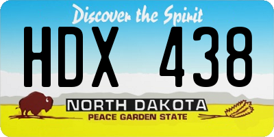 ND license plate HDX438