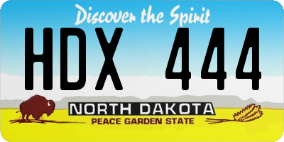 ND license plate HDX444