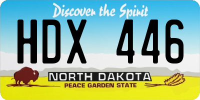 ND license plate HDX446