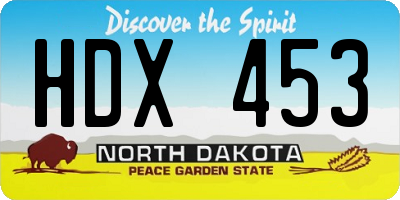 ND license plate HDX453