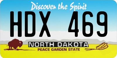 ND license plate HDX469