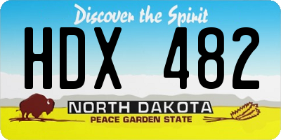 ND license plate HDX482