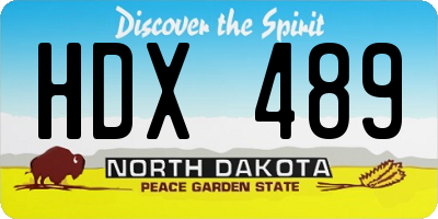 ND license plate HDX489