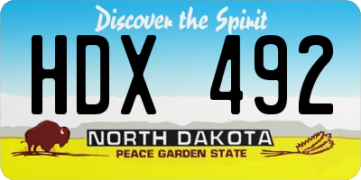 ND license plate HDX492